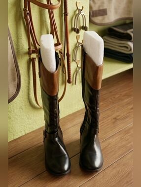 Women's Black Brown Ram-Ivey Tall Riding Boots Size 8.5